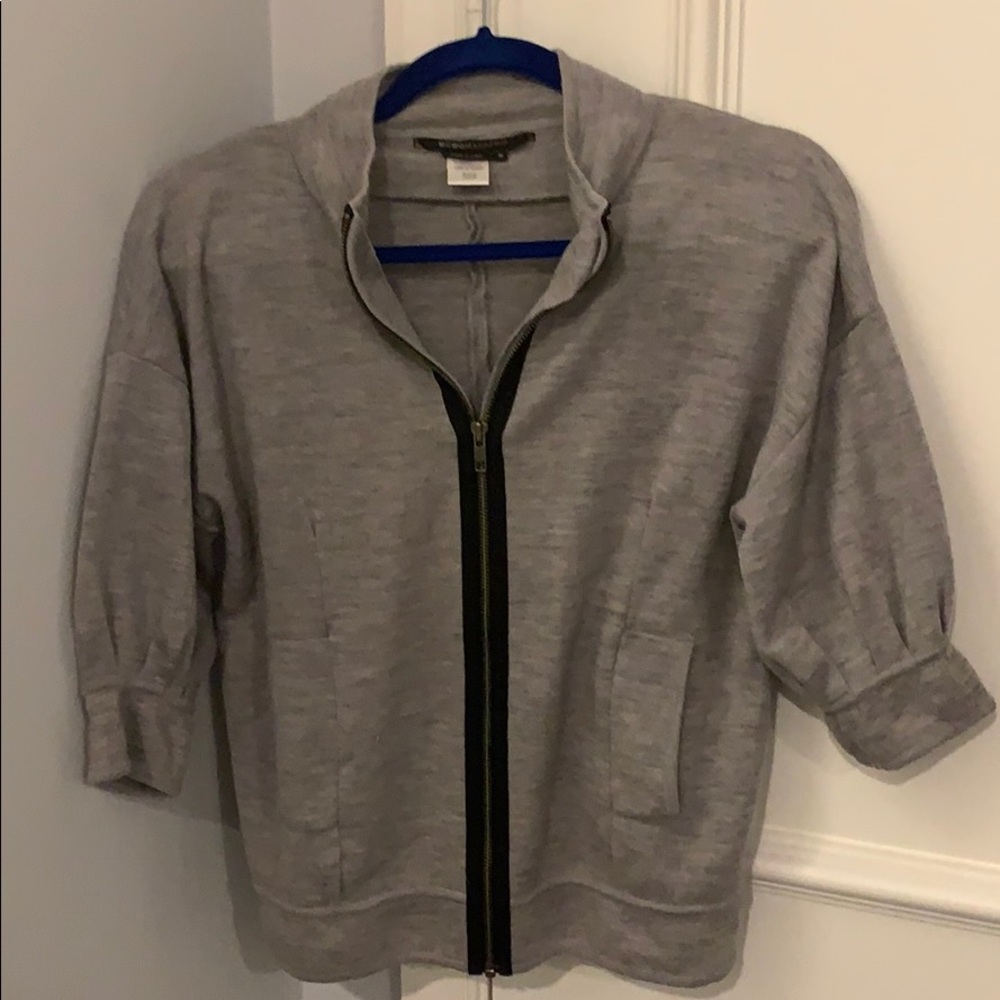 BCBG Wool Zip Up Sweater Size M